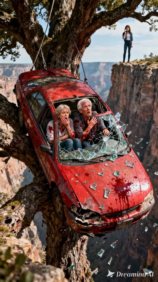 My daughter cut the car’s brake lines. When the car skidded off the cliff, we survived only because it got caught on a lone tree. I was about to scream for help, but my husband whispered weakly, “Pretend to be dead. Don’t make a sound.” Outside, we heard our daughter calling emergency services, sobbing dramatically for help. My husband’s voice broke as he clutched my hand. “I’m sorry… It’s my fault.”