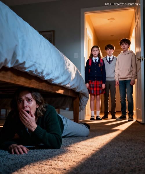 My neighbor kept insisting she saw my daughter at home during school hours—so I pretended to leave for work and hid under the bed. Minutes later,
