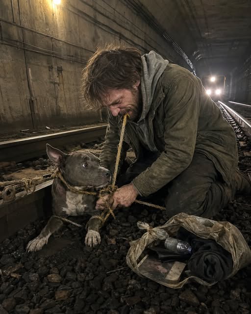 A Homeless Man Bit Through a Rope to Save a Dog on the Tracks — Then the Dog Turned Back for Him